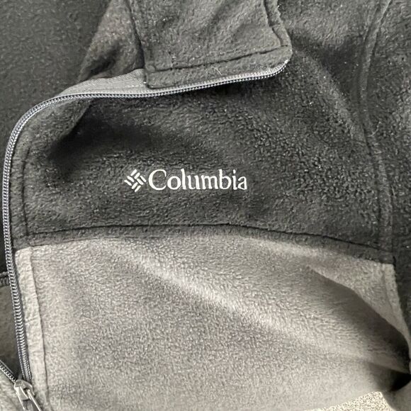 Columbia Sz L Men's Jacket Steens Mountain Full Zip Fleece 2.0 Black Gray - Picture 4 of 5